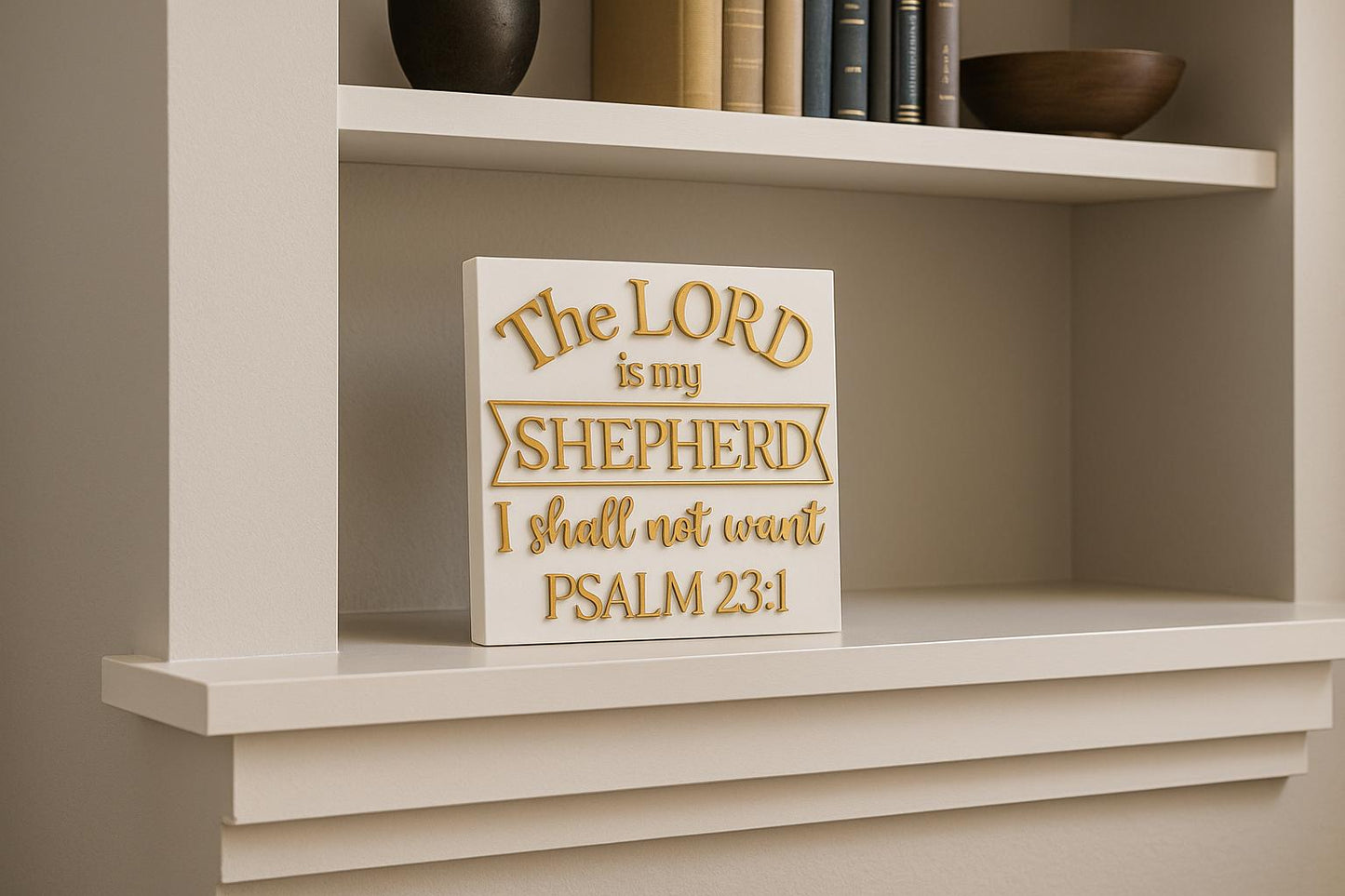 PLaque: THE LORD IS MY SHEPHERD I SHALL NOT WANT- Made in USA