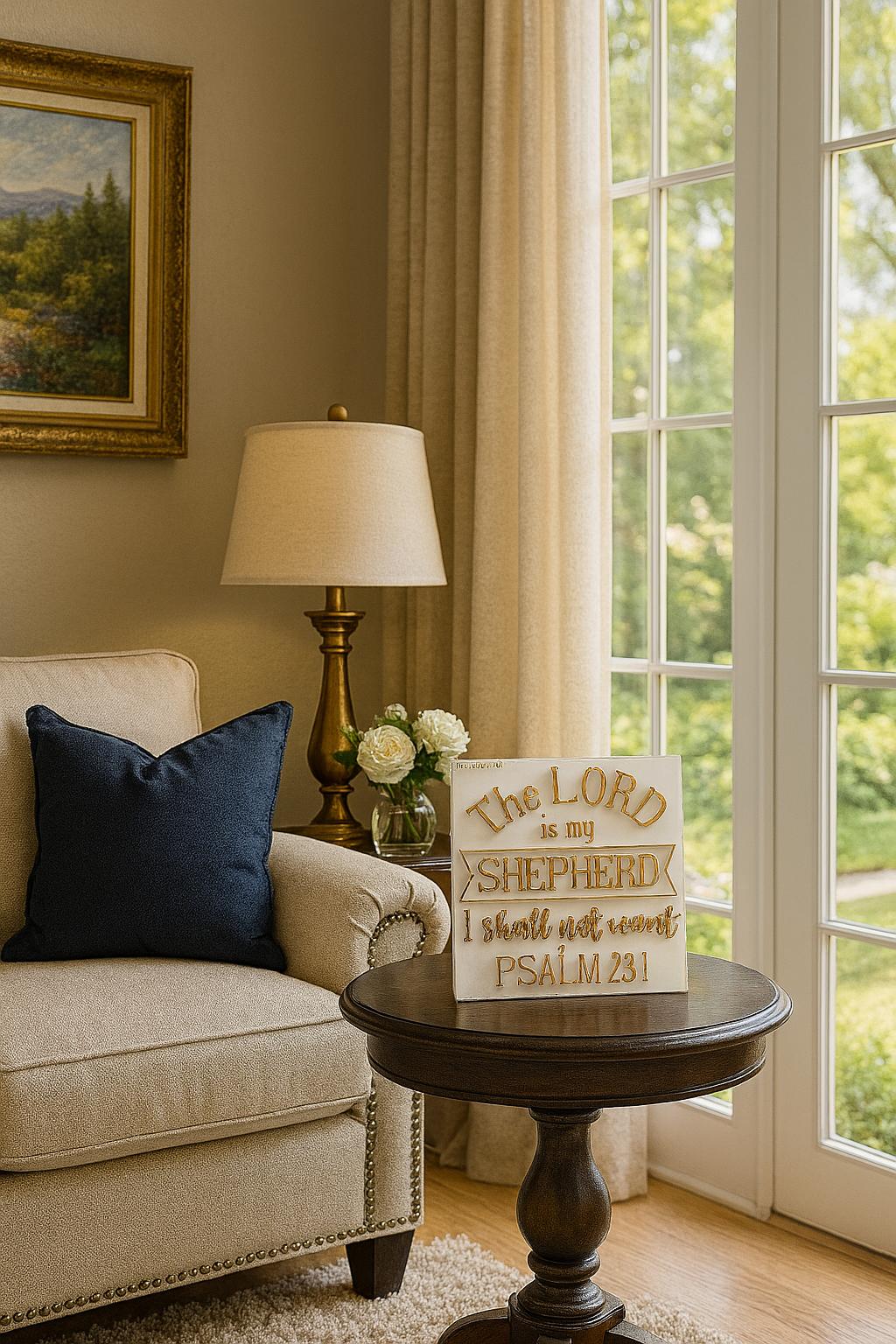 PLaque: THE LORD IS MY SHEPHERD I SHALL NOT WANT- Made in USA
