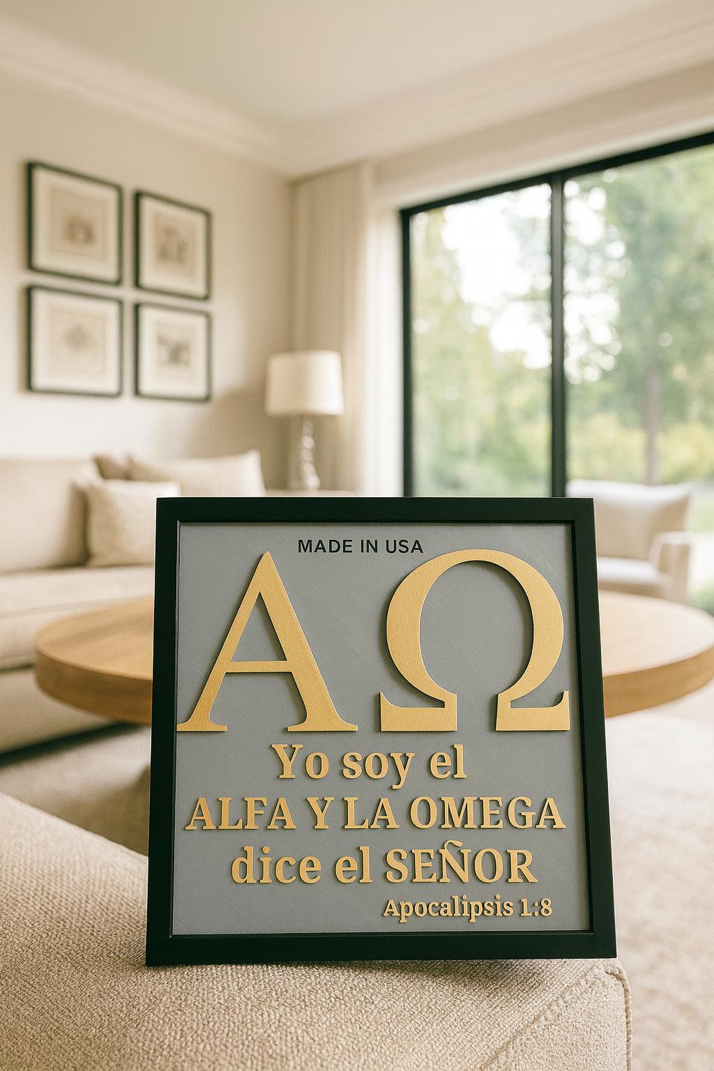 Placa: YO SOY EL ALFA Y LA OMEGA DICE EL SEÑOR - Made in USA