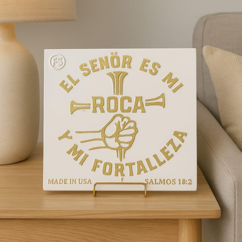 Placa: EL SEÑOR ES MI ROCA Y MI FORTALEZA - Made in USA