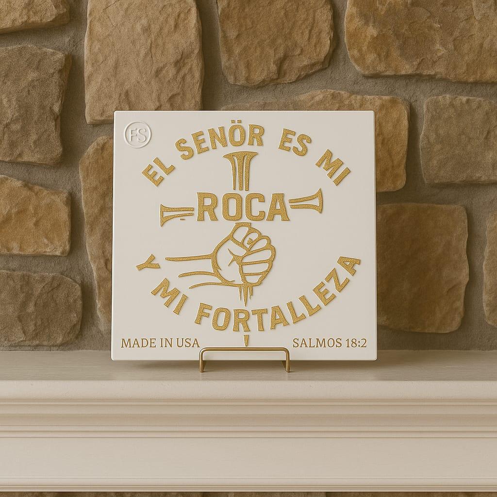 Placa: EL SEÑOR ES MI ROCA Y MI FORTALEZA - Made in USA