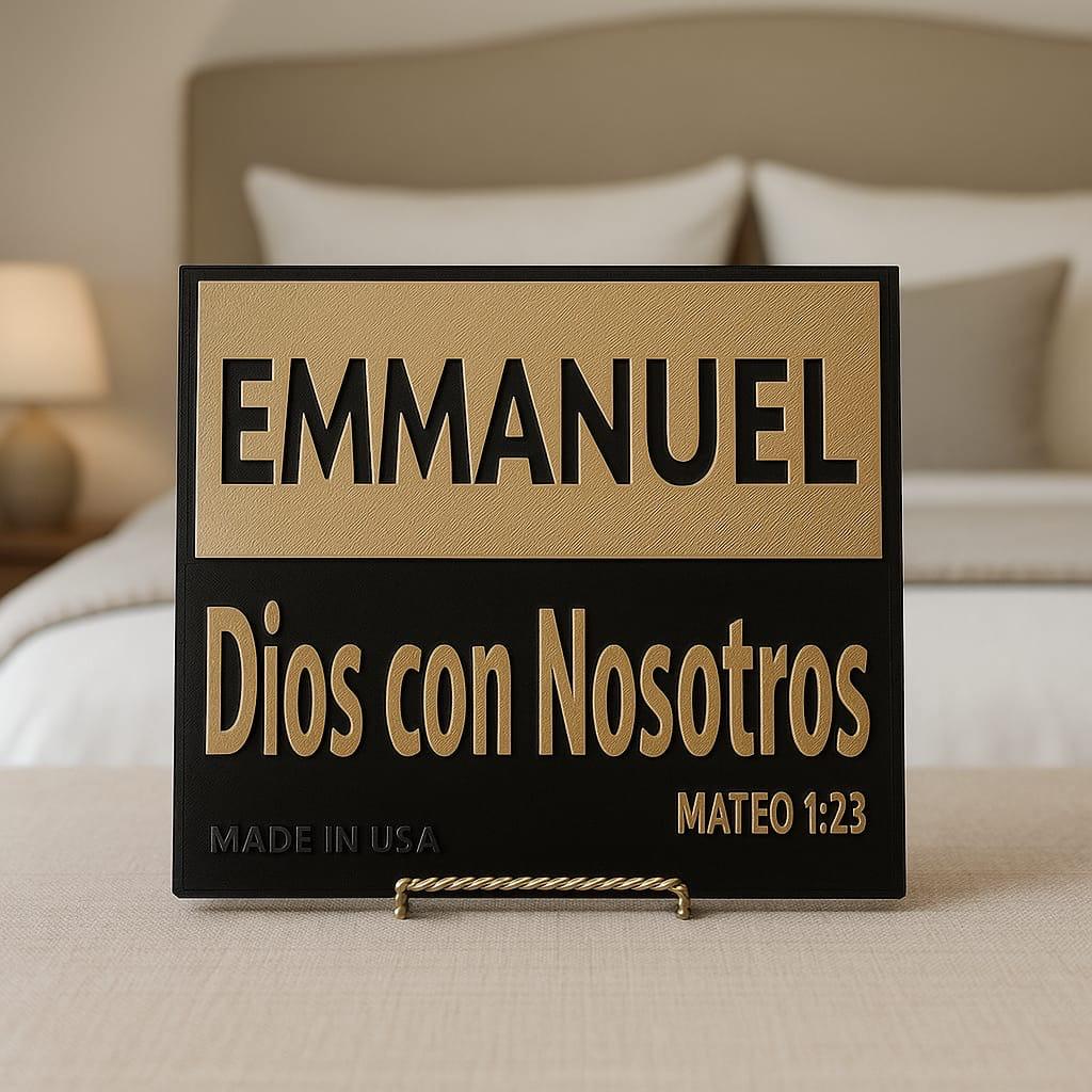 Plaque: EMMANUEL - DIOS CON NOSOTROS - Made in USA