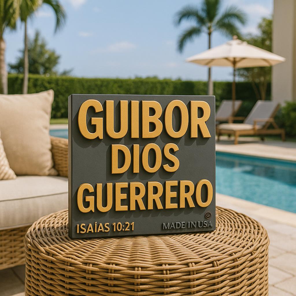 Placa: GUIBOR - DIOS GUERRERO - Made in USA
