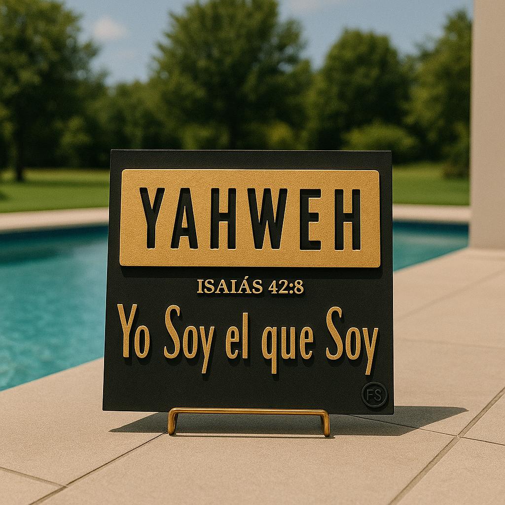 Plaque: YAHWEH (YO SOY EL QUE SOY - Made in USA