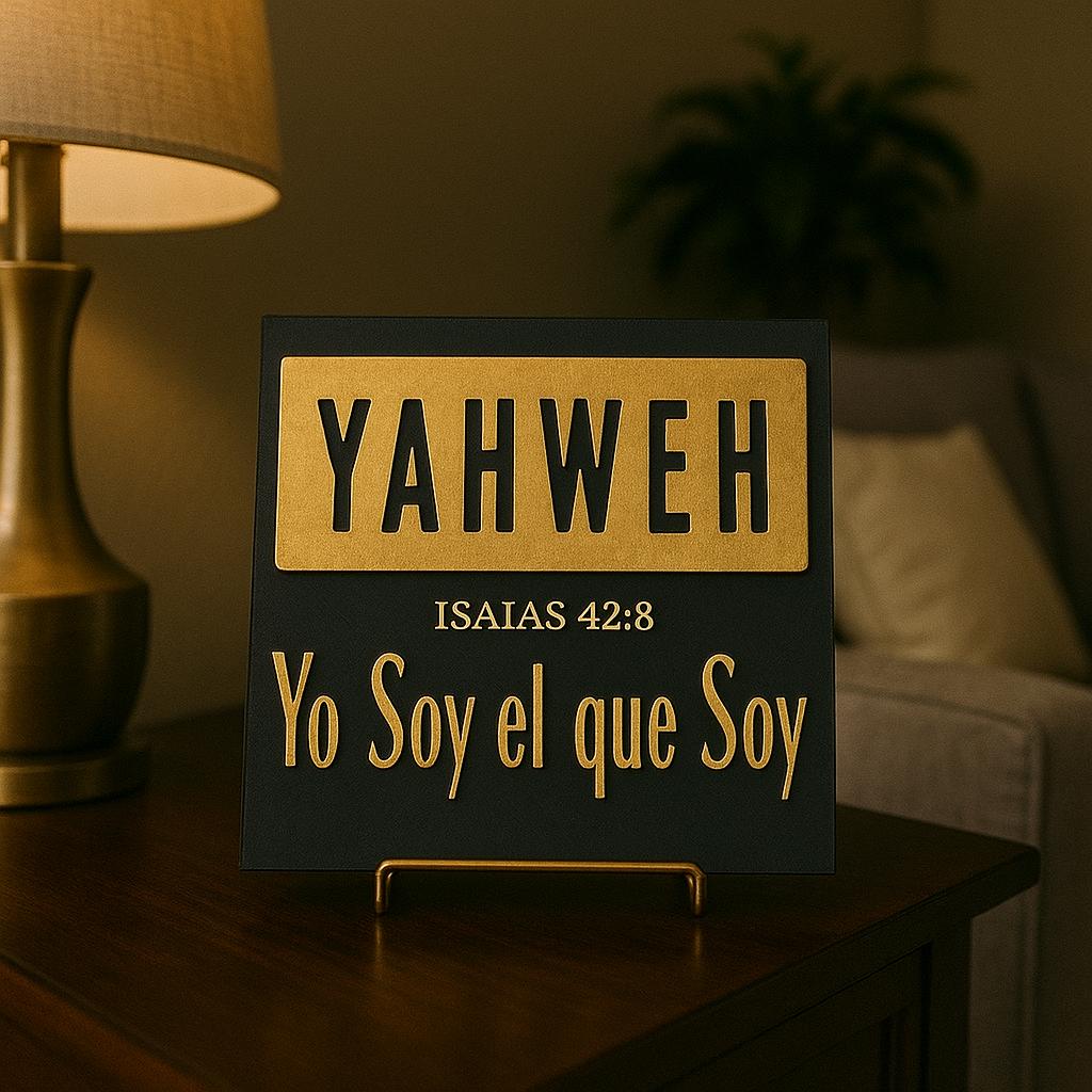 Plaque: YAHWEH (YO SOY EL QUE SOY - Made in USA