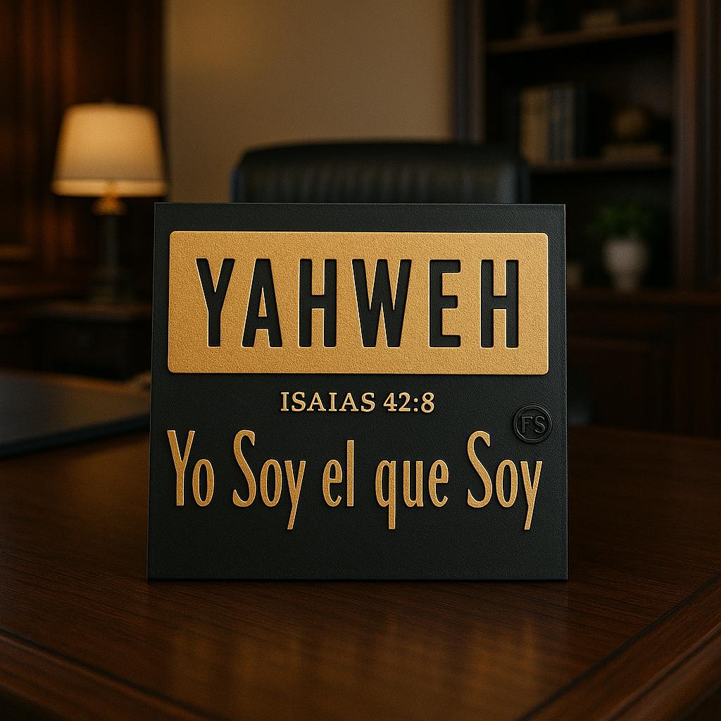 Plaque: YAHWEH (YO SOY EL QUE SOY - Made in USA