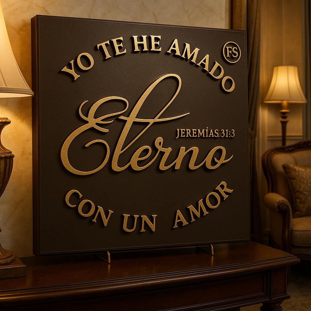 Placa: YO TE HE AMADO CON AMOR ETERNO - Made in USA