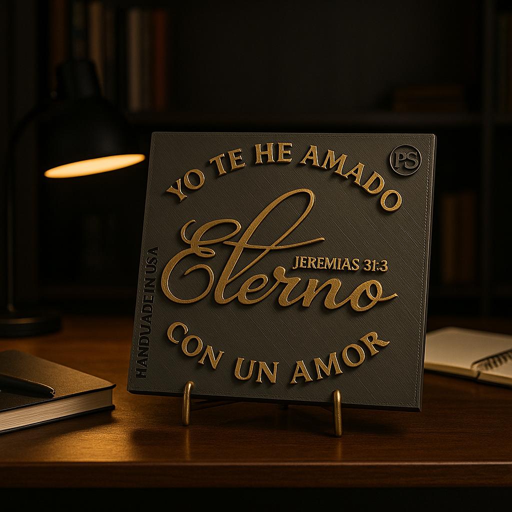 Placa: YO TE HE AMADO CON AMOR ETERNO - Made in USA