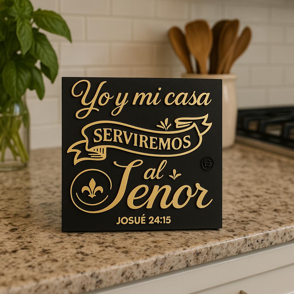 Placa: YO Y MI CASA SERVIREMOS AL SEÑOR - Made in USA
