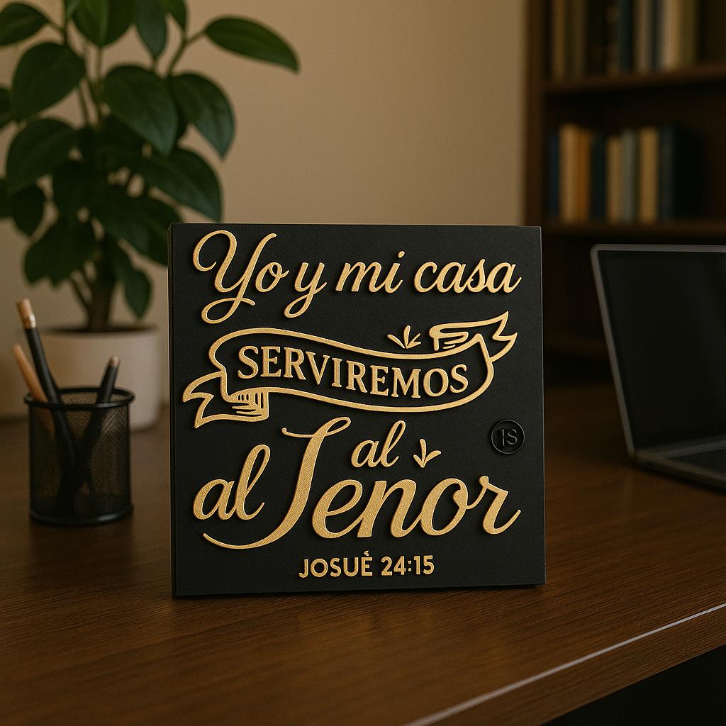 Placa: YO Y MI CASA SERVIREMOS AL SEÑOR - Made in USA