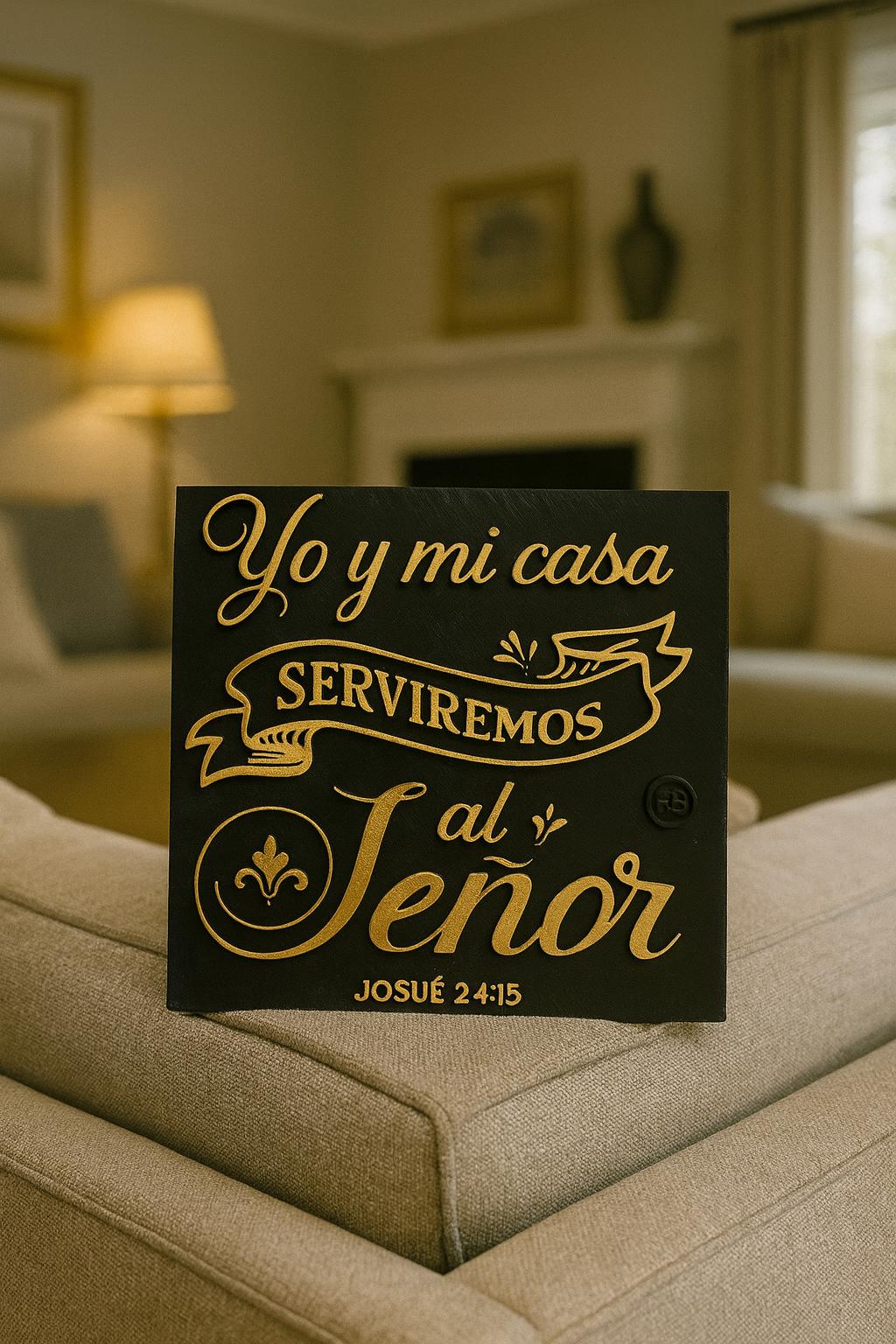 Placa: YO Y MI CASA SERVIREMOS AL SEÑOR - Made in USA
