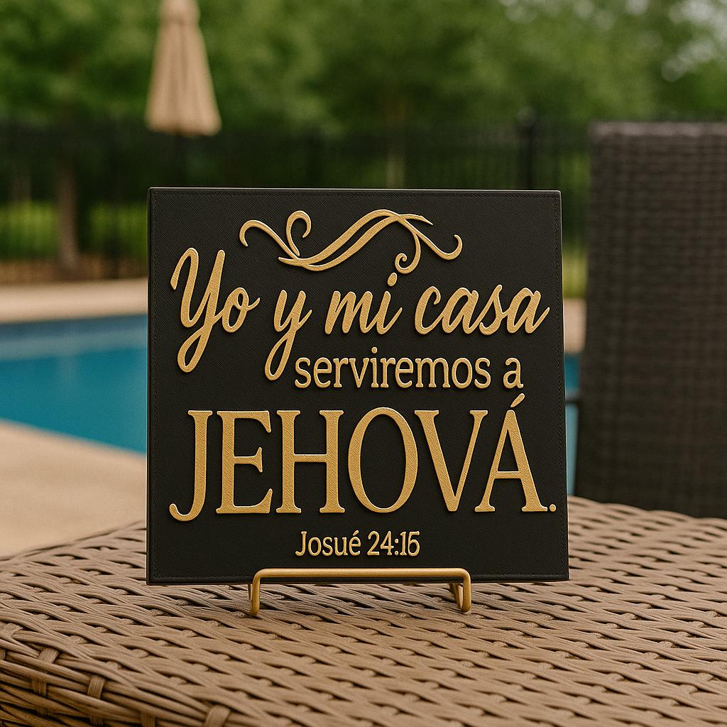 Placa: YO Y MI CASA SERVIREMOS A JEHOVA - Made in USA