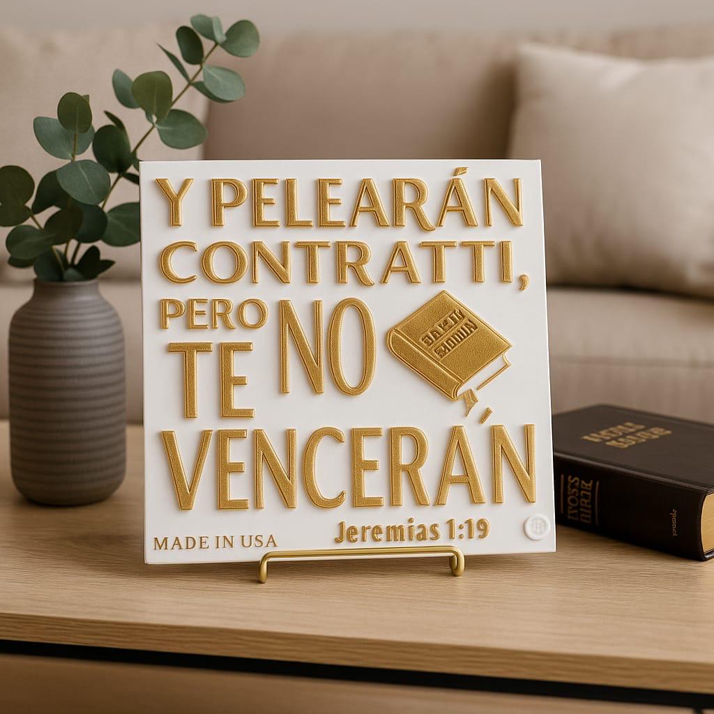 Placa: Y PELEARAN CONTRA TI PERO NO TE VENCERA - OTRA VERSION - Made in USA
