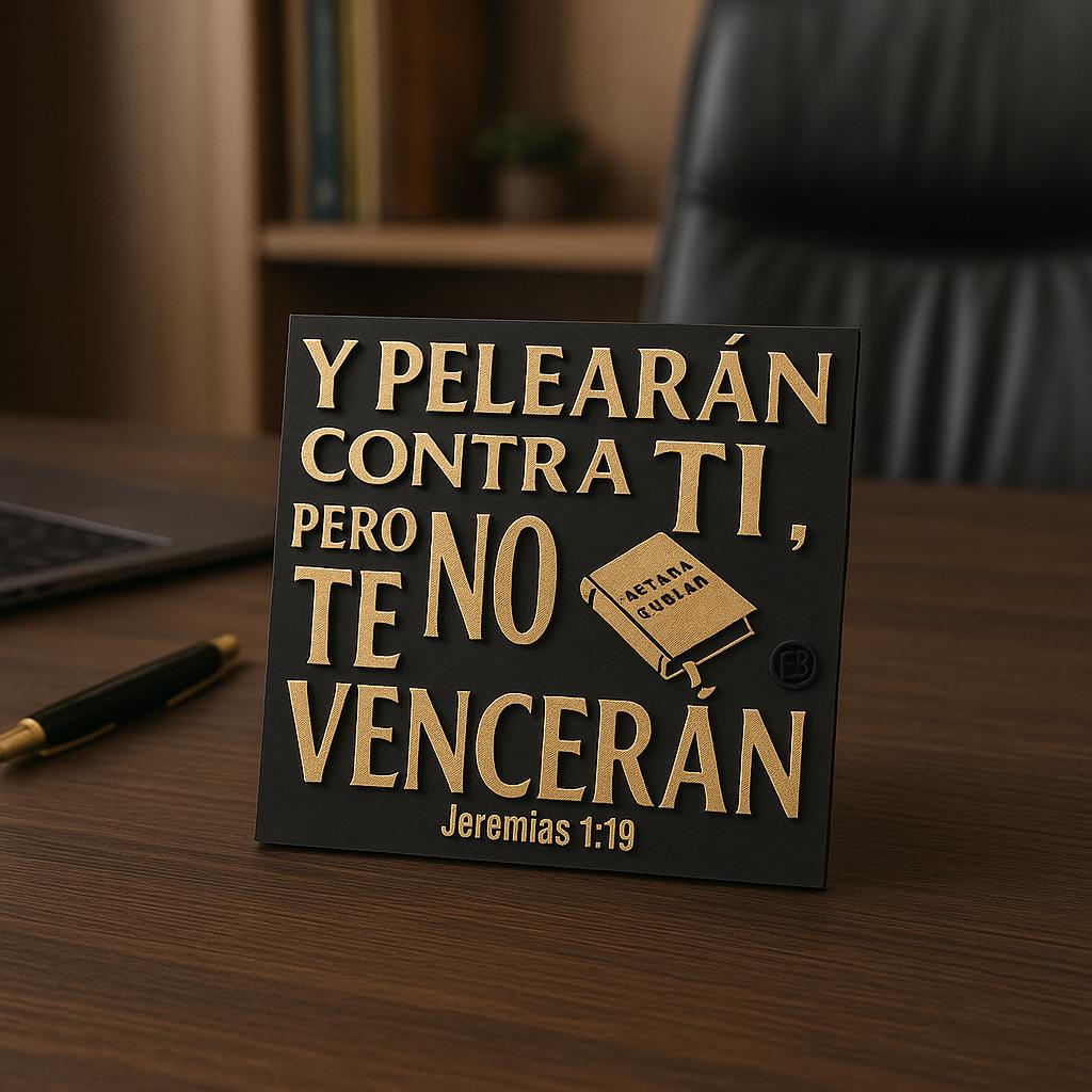 Placa: Y PELEARAN CONTRA TI PERO NO TE VENCERA - OTRA VERSION - Made in USA