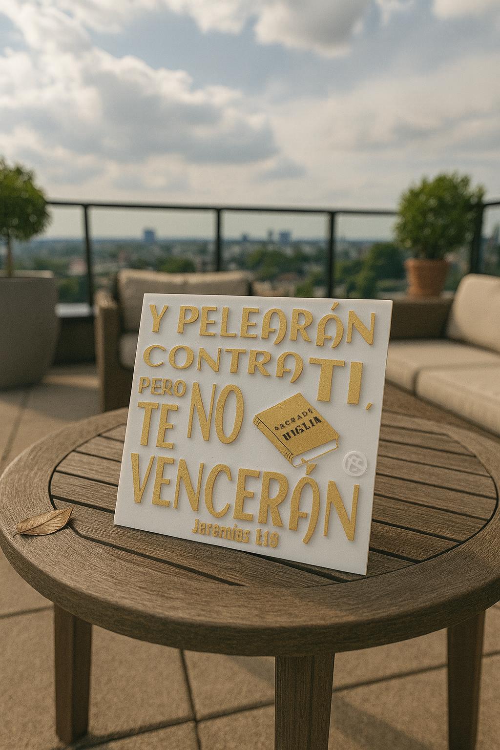 Placa: Y PELEARAN CONTRA TI PERO NO TE VENCERA - OTRA VERSION - Made in USA