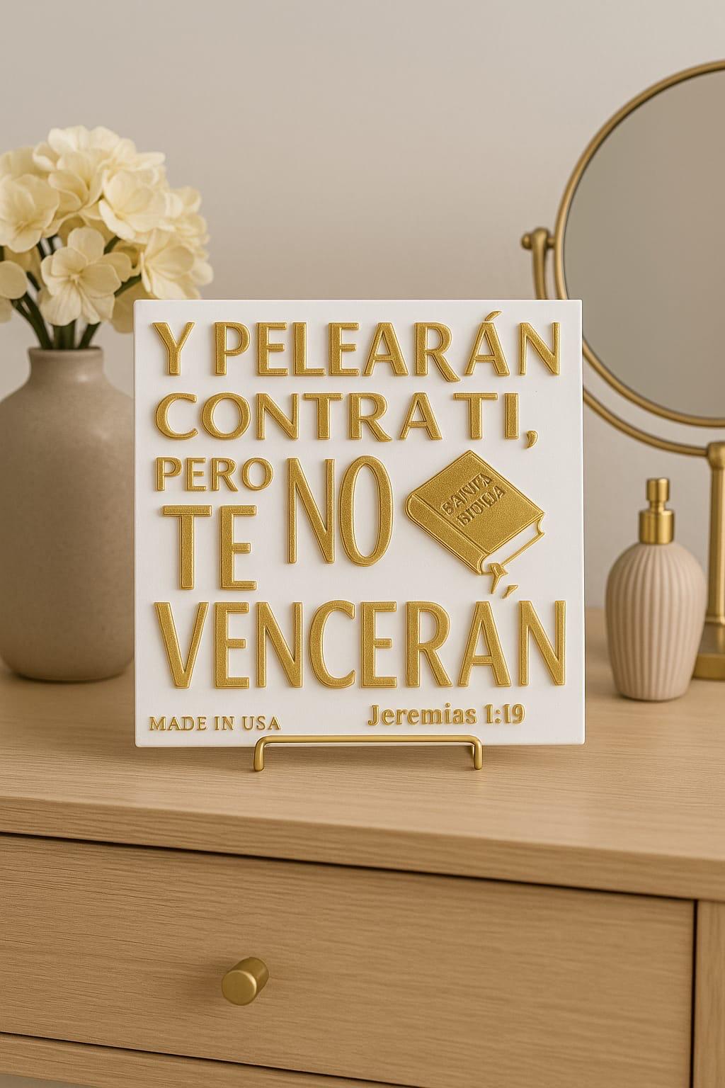 Placa: Y PELEARAN CONTRA TI PERO NO TE VENCERA - OTRA VERSION - Made in USA