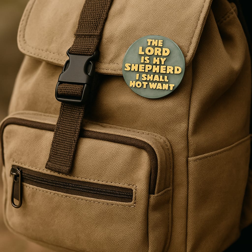 PIN - THE LORD IS MY SHEPHERD I SMALL NOT WANT - Made in USA