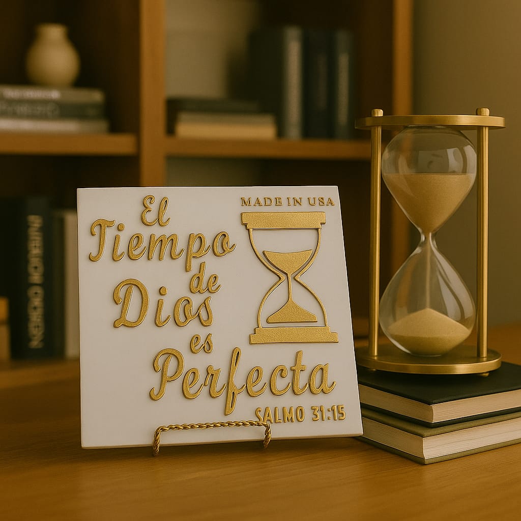 Placa: EL TIEMPO DE DIOS ES PERFECTO - Made in USA