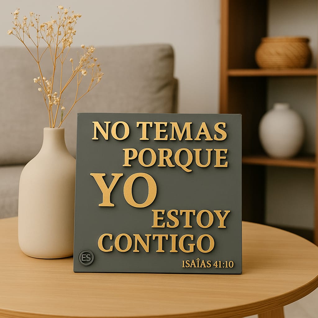 Placa: NO TEMAS PORQUE YO ESTOY CONTIGO - Made in USA