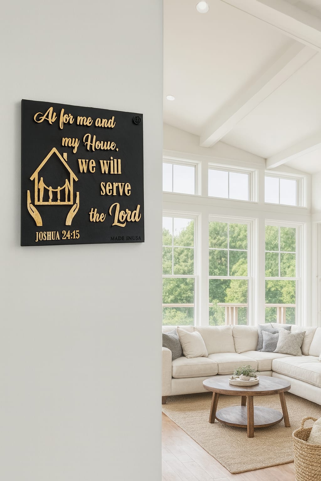Plaque: AS FOR ME AND MY HOUSE SERVE THE LORD - Made in USA