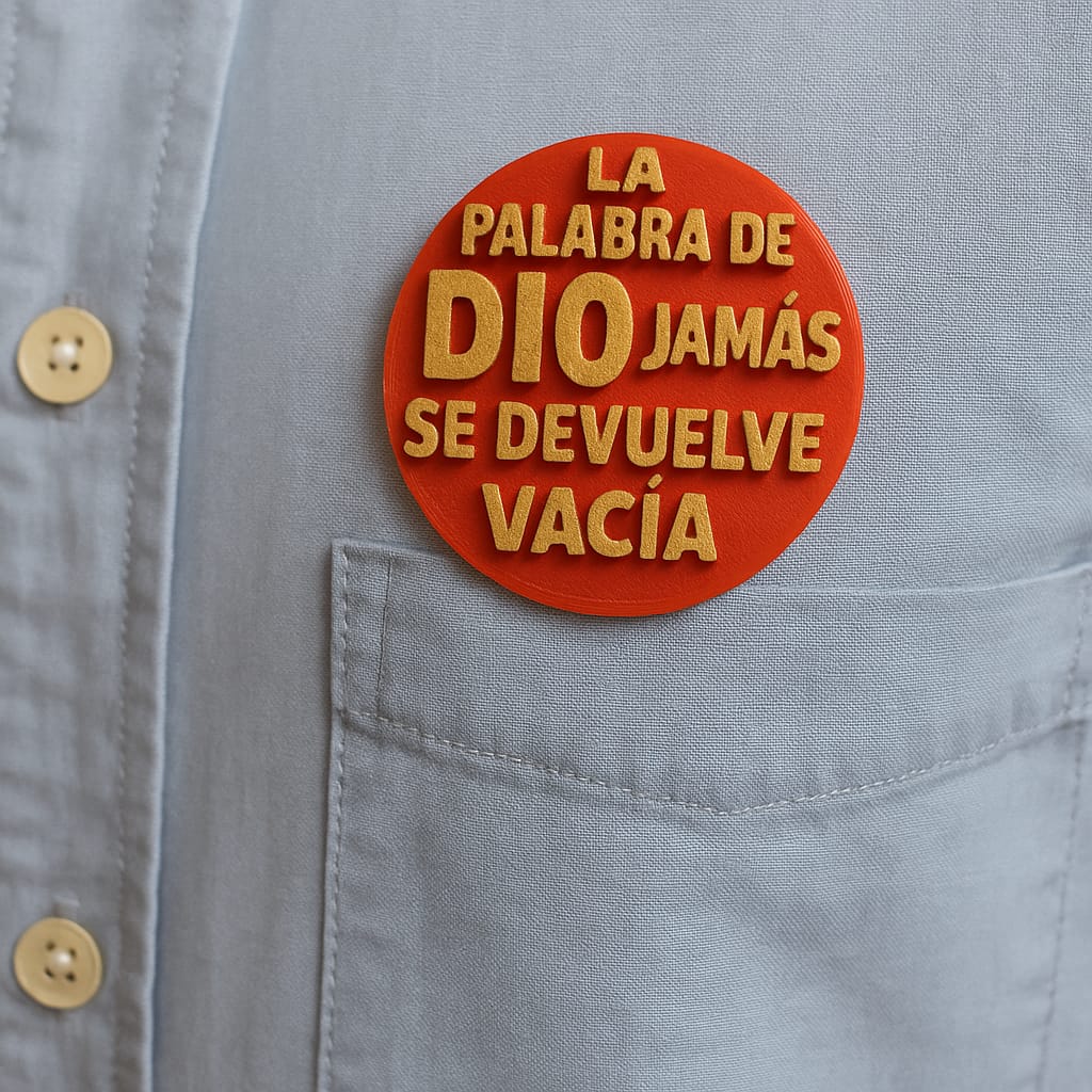 PIN - LA PALABRA DE DIOS JAMÁS SE DEVUELVE VACIA - Made in USA
