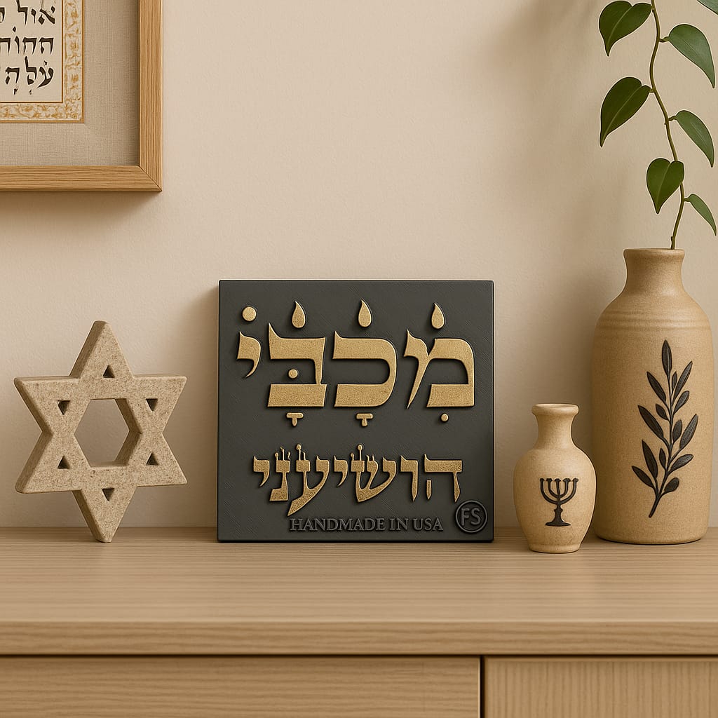 Plaque: PRAY WITHOUT CEASING- IN HEBREW - Made in USA