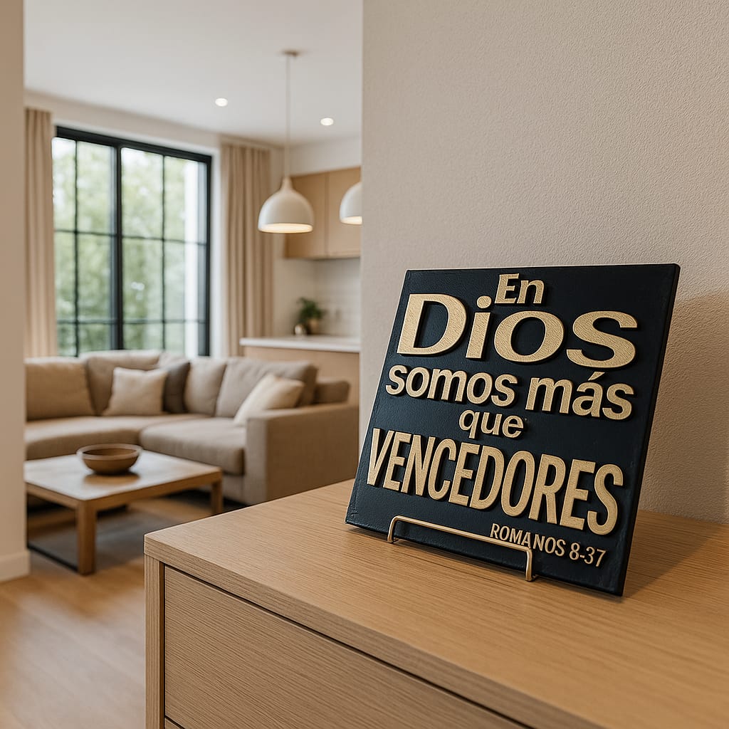 Placa: EN DIOS SOMOS MAS QUE VENCEDORES - Made in USA