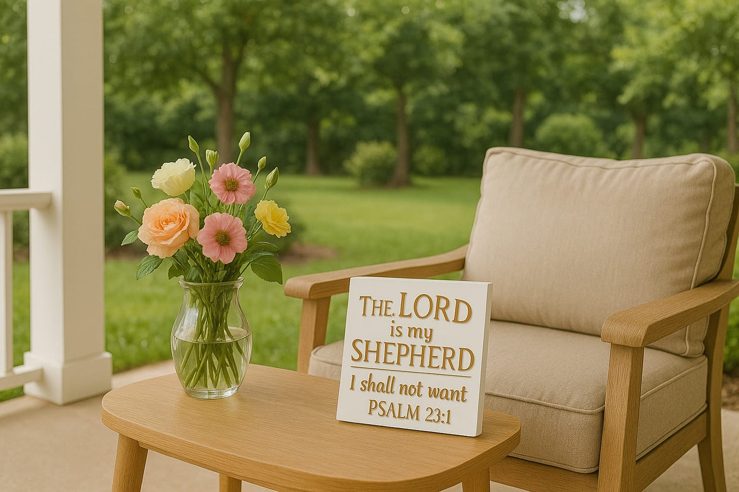 PLaque: THE LORD IS MY SHEPHERD I SHALL NOT WANT- Made in USA