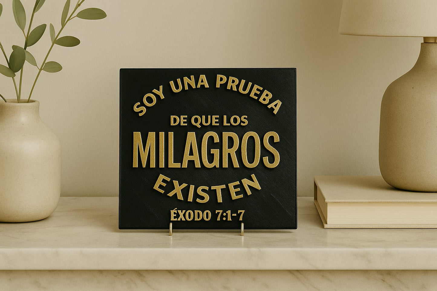 Placa: SOY UNA PRUEBA DE QUE LOS MILAGROS EXISTEN - Made in USA