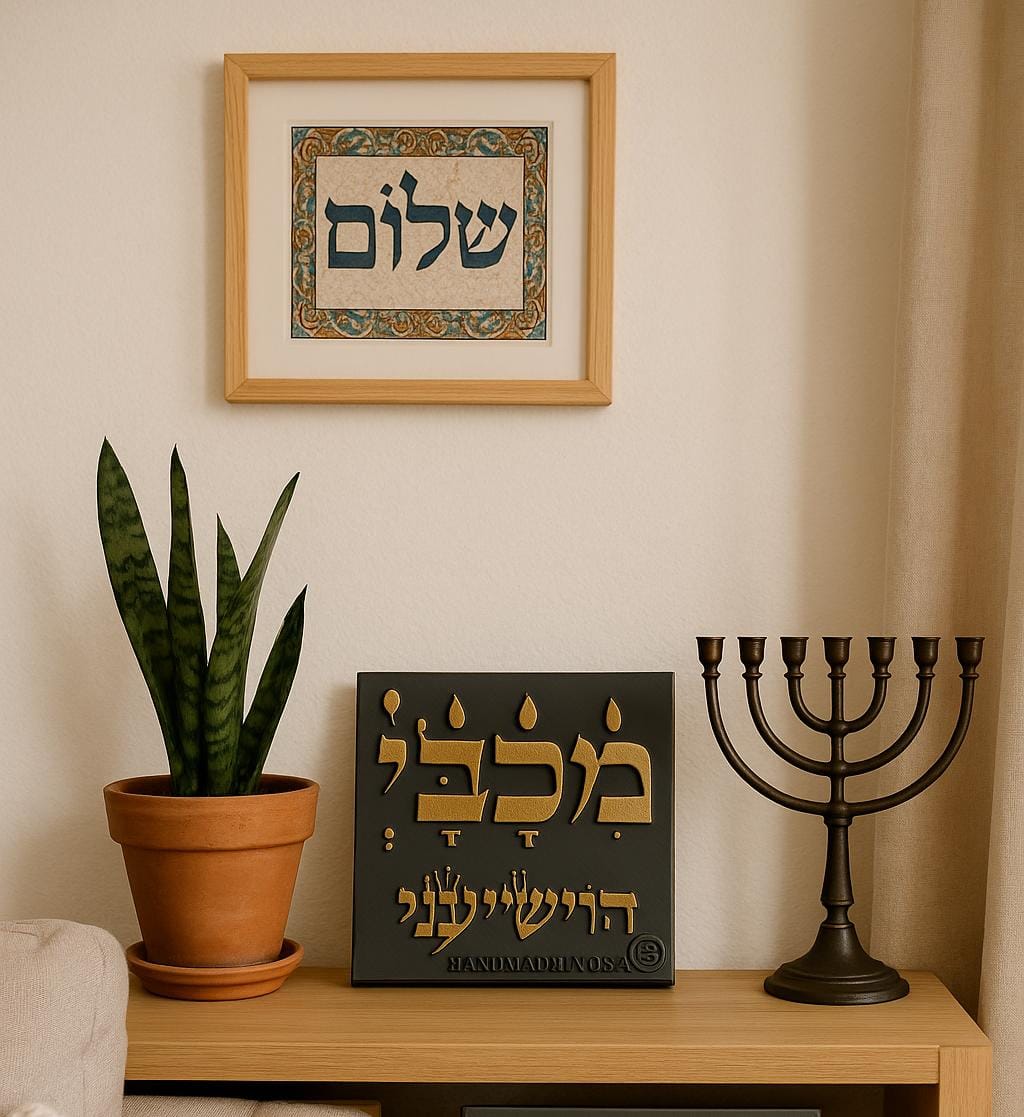 Plaque: PRAY WITHOUT CEASING- IN HEBREW - Made in USA