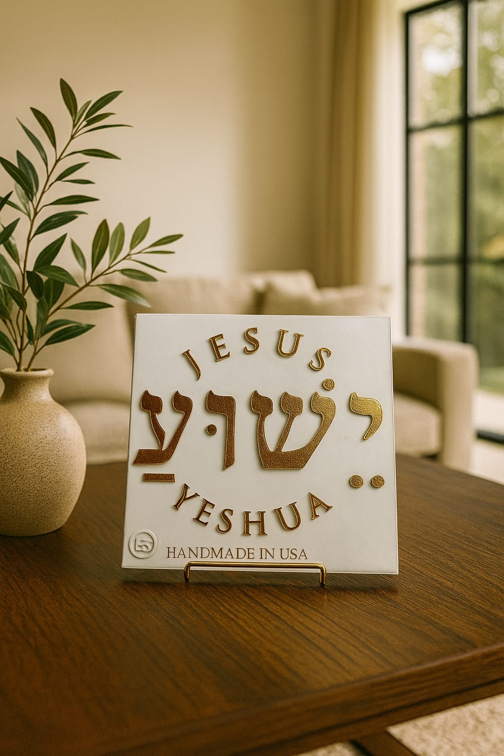 Placa: JESHUA - JESUS -JESUS EN HEBREO - Made in USA