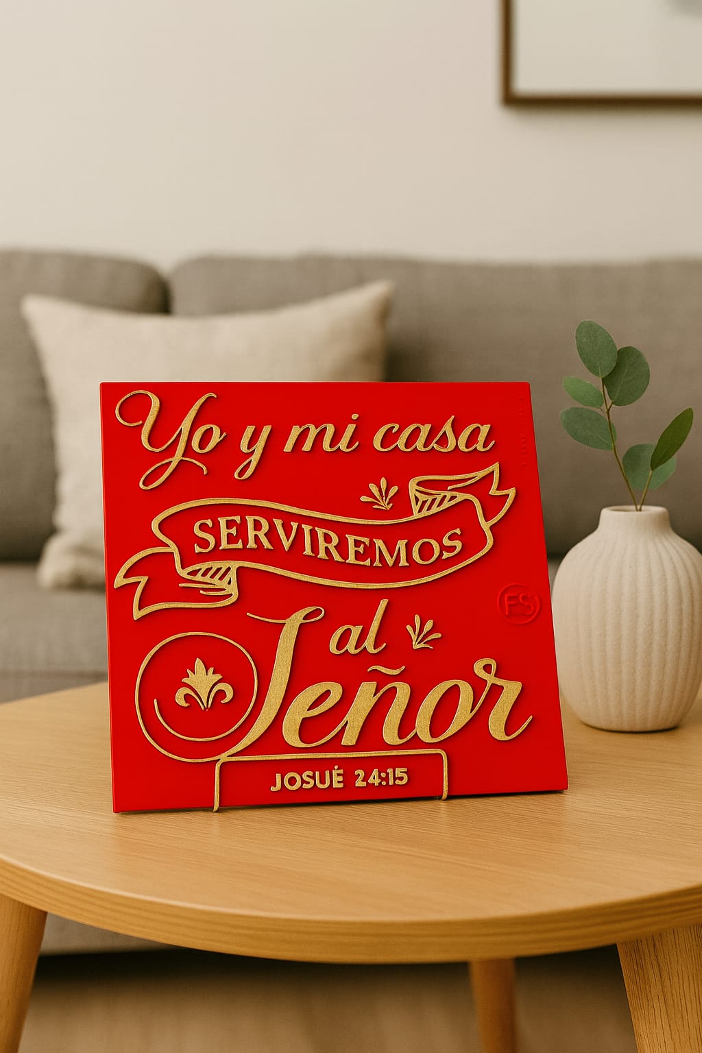 Placa: YO Y MI CASA SERVIREMOS AL SEÑOR - Made in USA