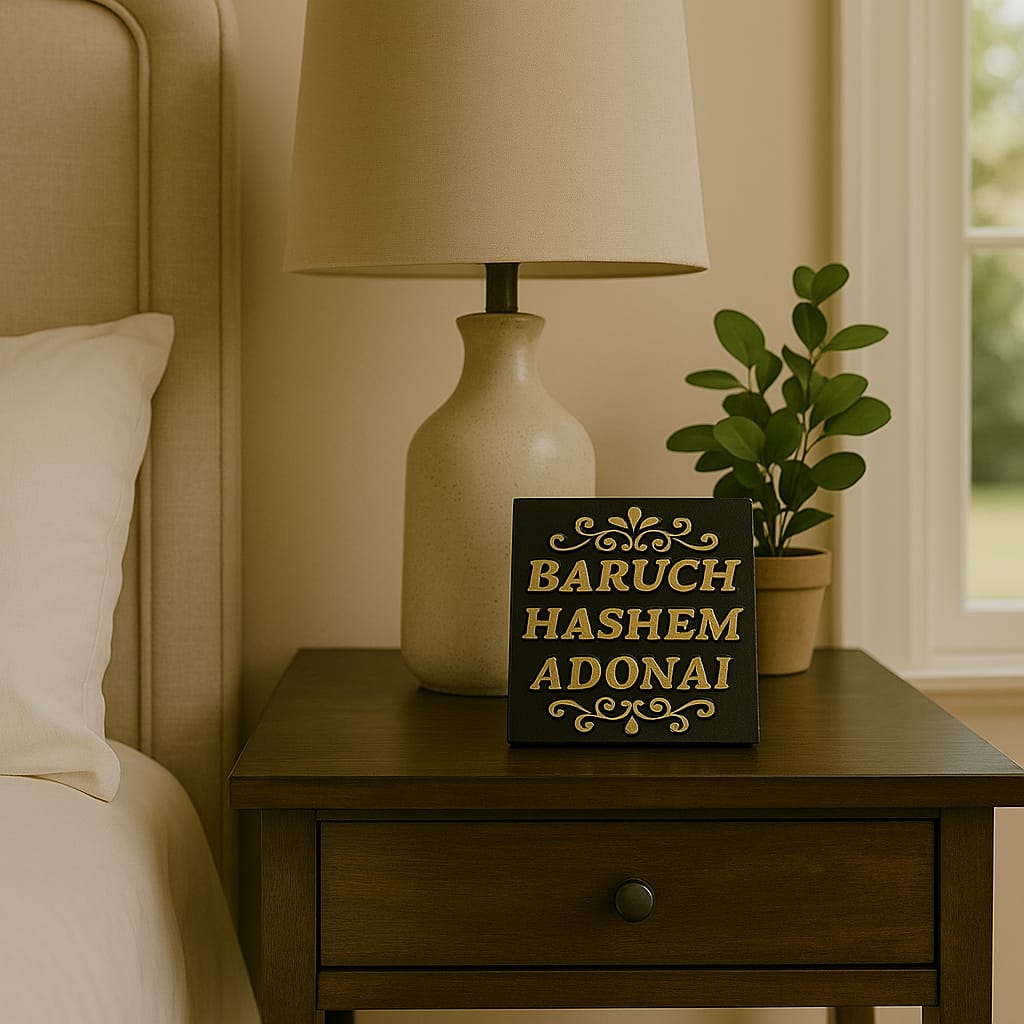 Plaque: BARUCH HASHEM ADONAI - Made in USA