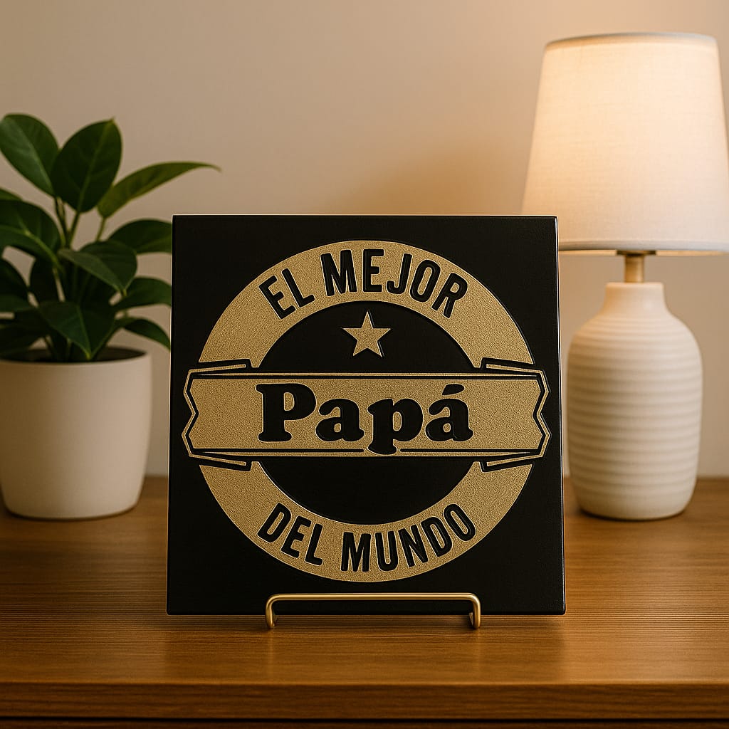 Placa: EL MEJOR PAPA DEL MUNDO - Made in USA