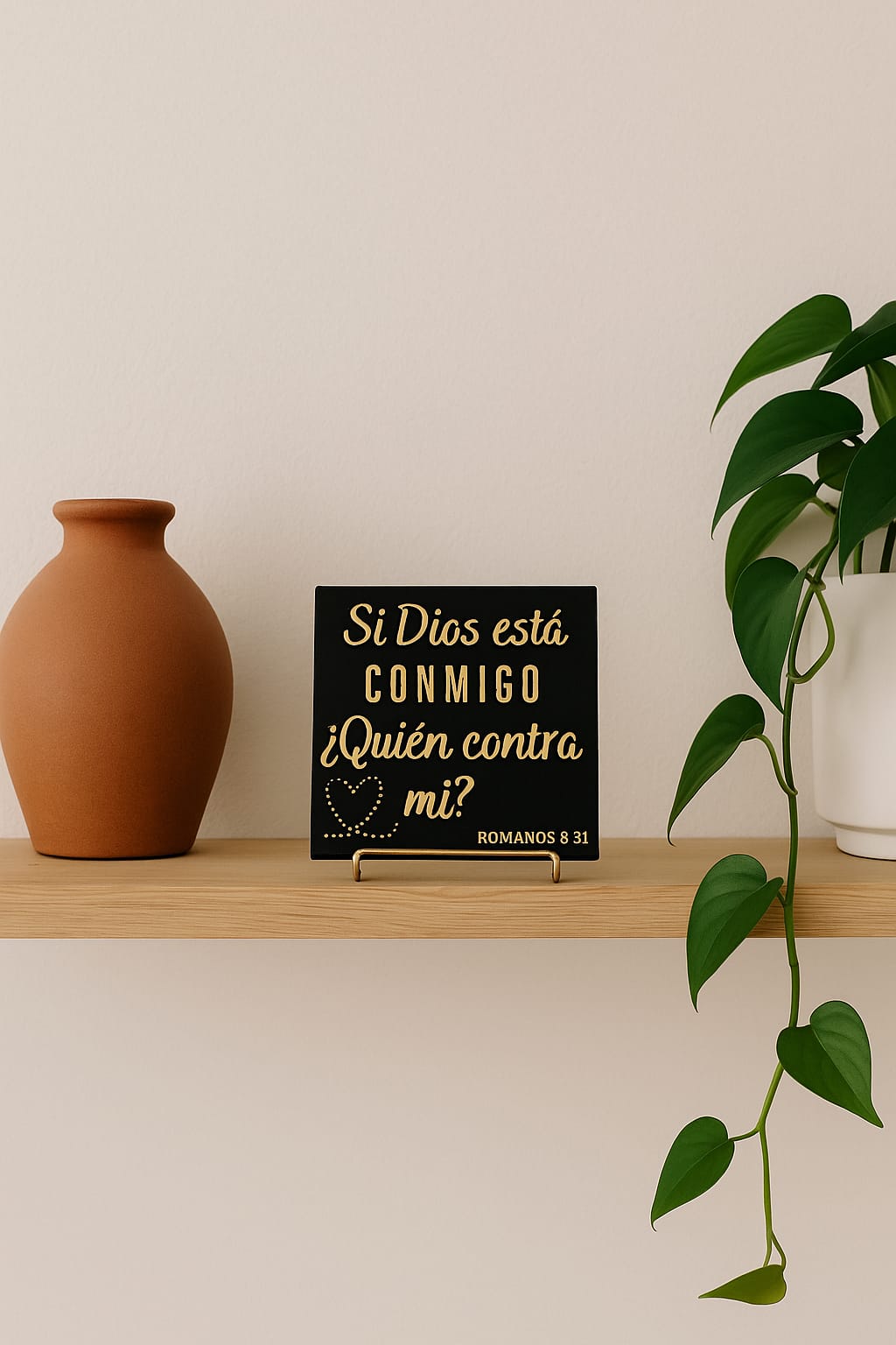 Placa: SI DIOS ESTA CONMIGO QUIEN CONTRA MI - Made in USA