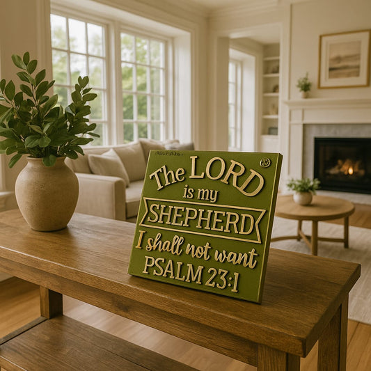 PLaque: THE LORD IS MY SHEPHERD I SHALL NOT WANT- Made in USA