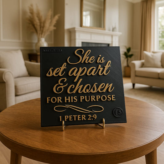 Plaque: SHE SET APART CHOSEN FOR HIS PURPUSE - Made in USA