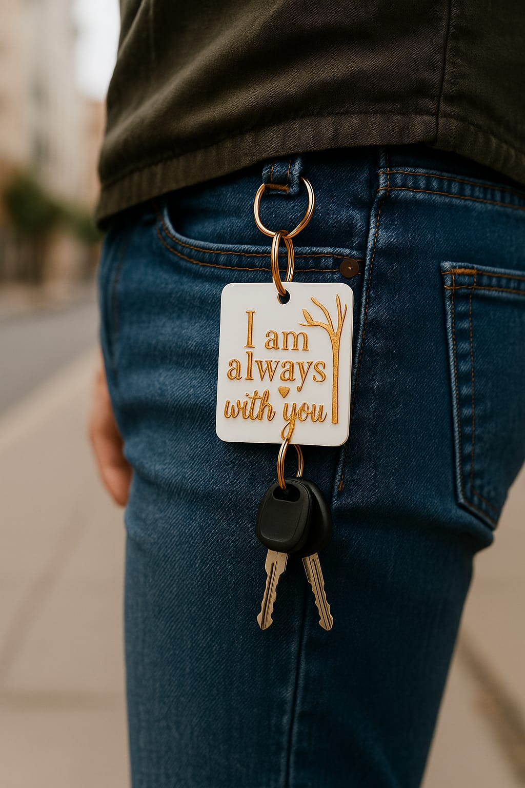 Keychains- I AM ALWAYS WITH YOU - Made in USA