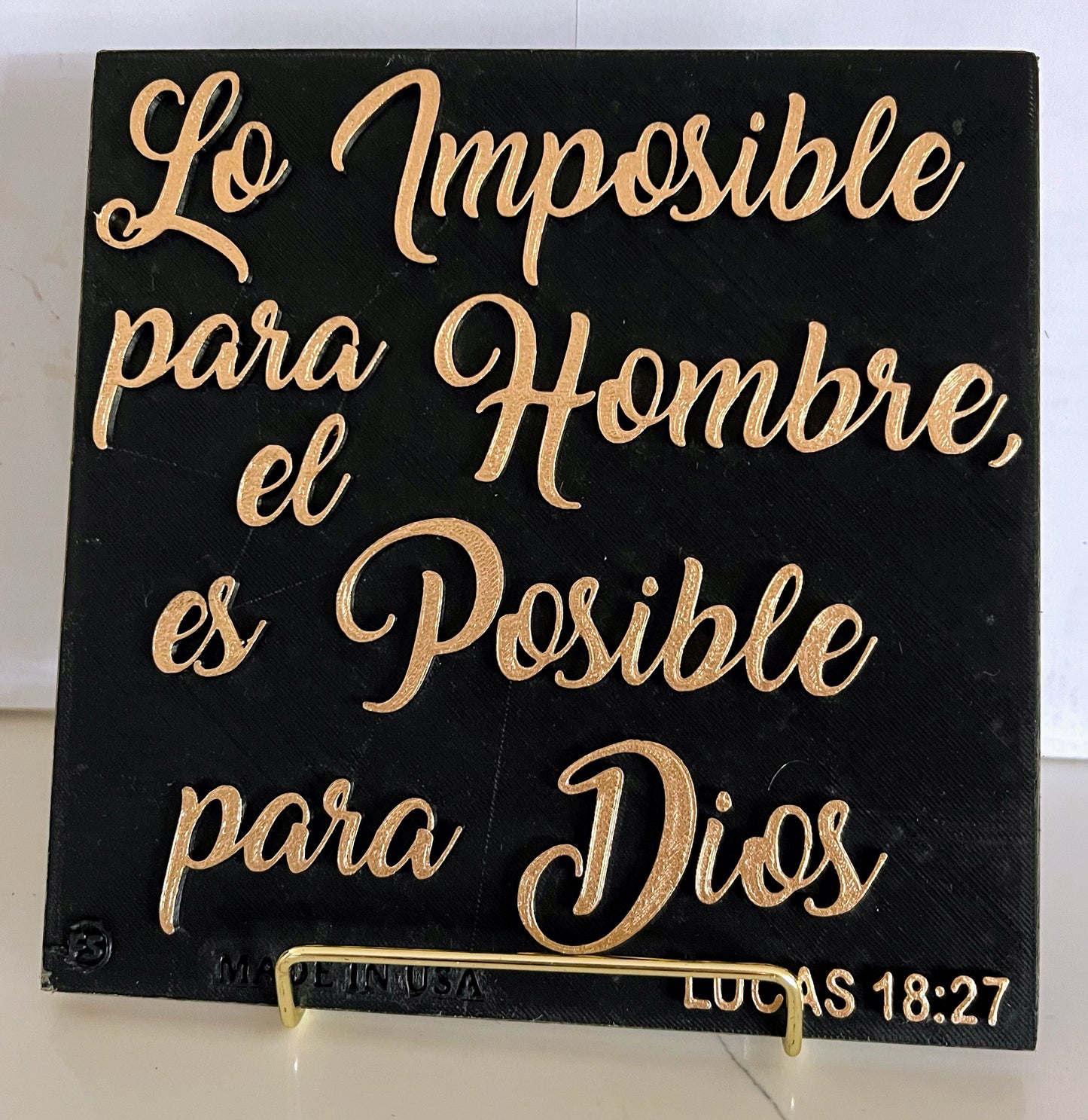 PLAQUE: LO IMPOSIBLE PARA EL HOMBRE ES POSIBLE PARA DIOS - NUEVA VERSION