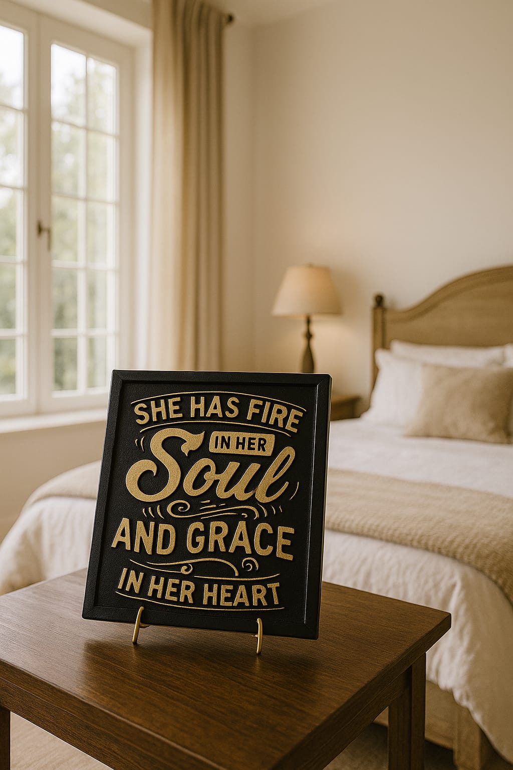 SHE HAS FIRE IN HER SOUL AND GRACE IN HER HEART