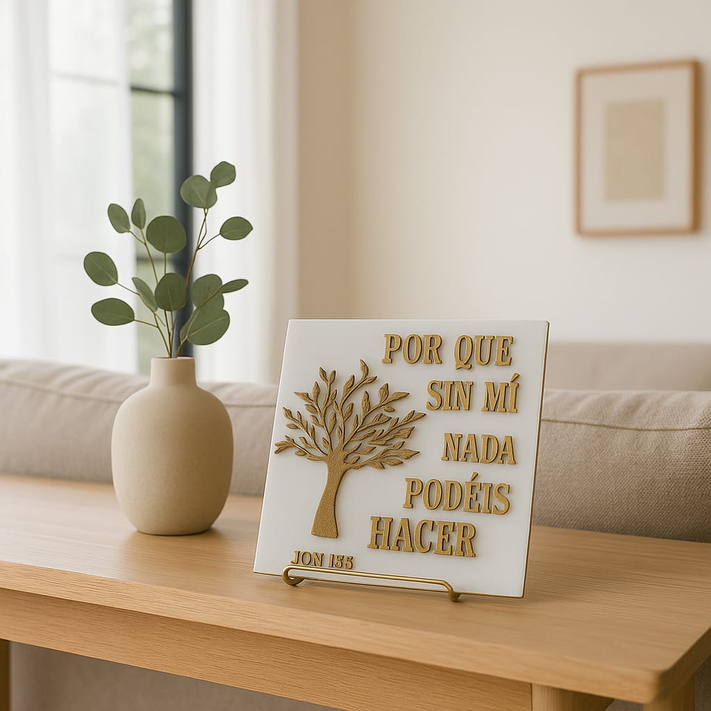 Plaque: PORQUE SIN MI NADA PODEIS HACER - Made in USA