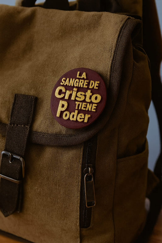 PACK OF 6 PINS -LA SANGRE DE CRISTO TIENE PODER - Made in USA