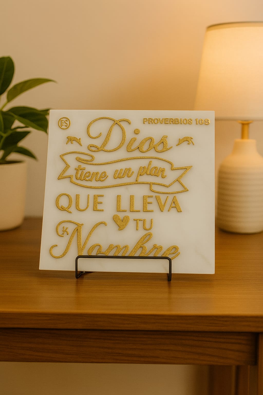 Placa: DIOS TIENE UN PLAN QUE LLEVA TU NOMBRE - Made in USA