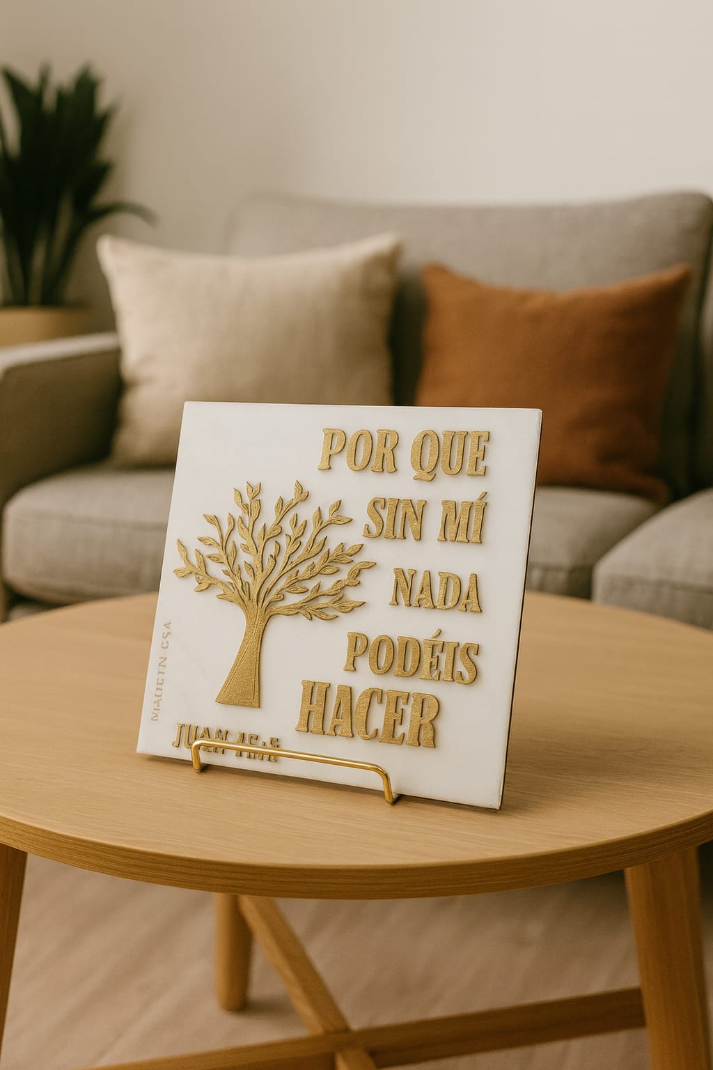 Plaque: PORQUE SIN MI NADA PODEIS HACER - Made in USA