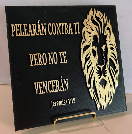 PLAQUE: PELEARAN CONTRA TI PERO NO TE VENCERAN - LEON