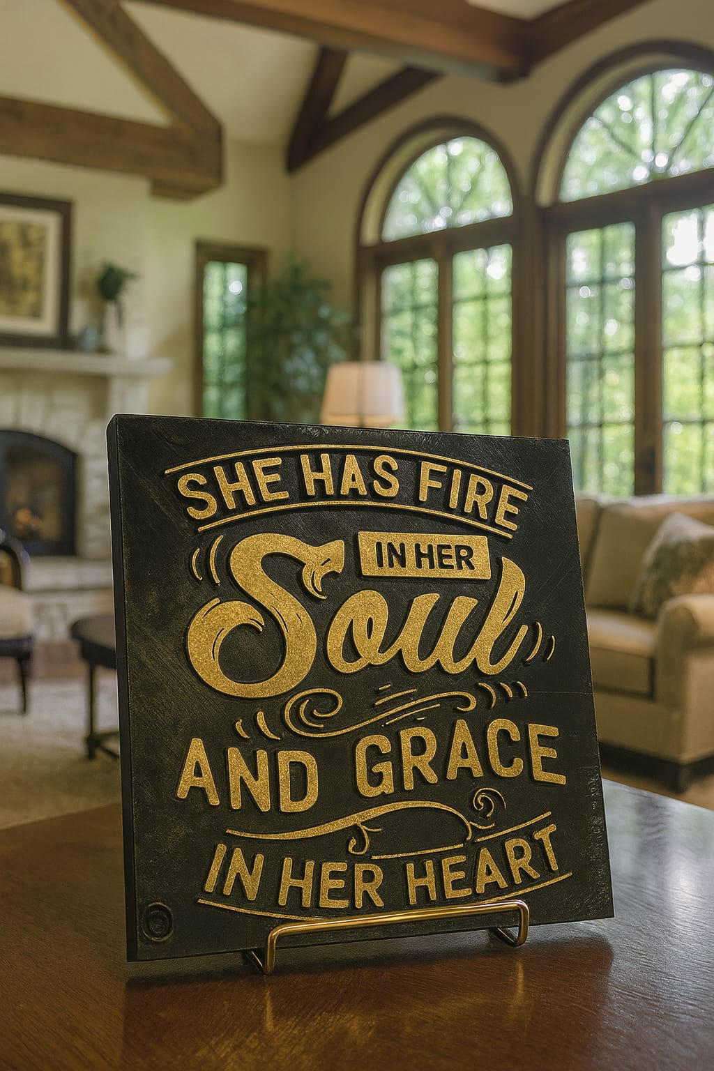 SHE HAS FIRE IN HER SOUL AND GRACE IN HER HEART