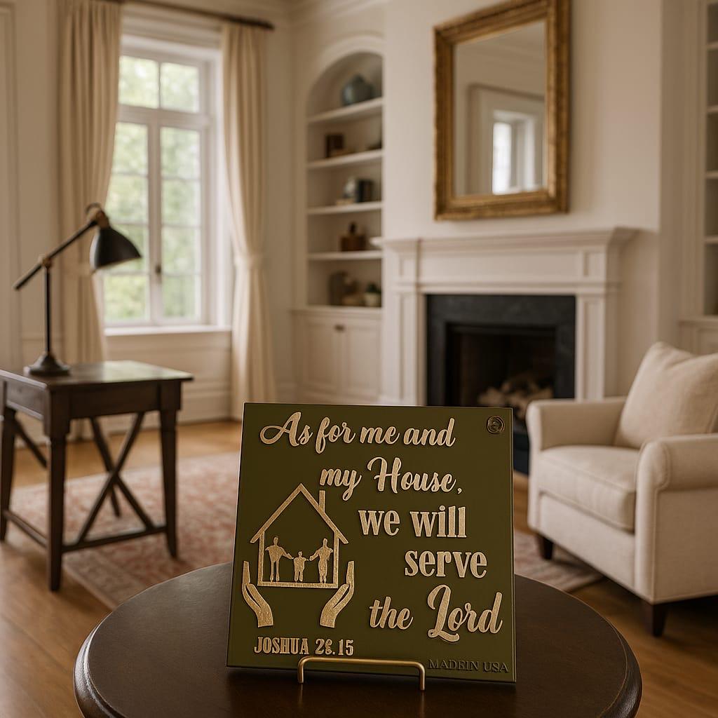 Plaque: AS FOR ME AND MY HOUSE SERVE THE LORD - Made in USA