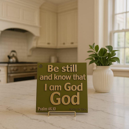 Plaque: BE STILL AND KNOW THAT I AM GOD - Made in USA