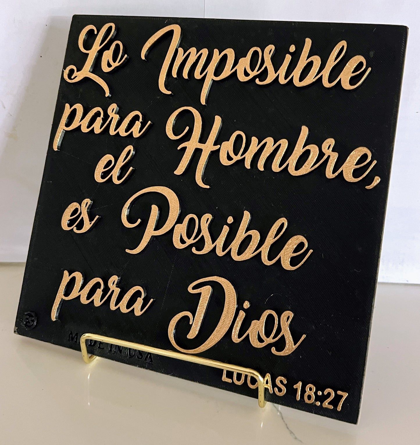 PLAQUE: LO IMPOSIBLE PARA EL HOMBRE ES POSIBLE PARA DIOS - NUEVA VERSION