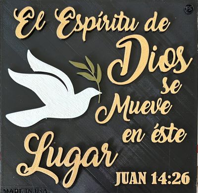 PLAQUE: EL ESPIRITU DE DIOS SE MUEVE EN ESTE LUGAR